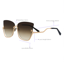 Load image into Gallery viewer, Vixen - Oversized Metal Cateye Sunglasses