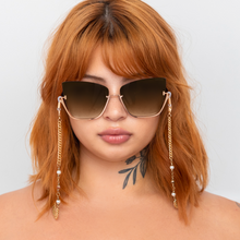 Load image into Gallery viewer, Vixen - Oversized Metal Cateye Sunglasses