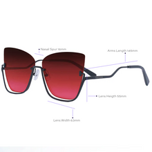 Load image into Gallery viewer, Vixen - Ruby Rimless Metal Cateye Sunglasses