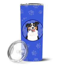 Load image into Gallery viewer, Australian Shepherd Black Tricolor #2  Stainless Steel 20 oz Skinny Tumbler