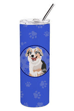Load image into Gallery viewer, Australian Shepherd Blue Merle Puppy #1  Stainless Steel 20 oz Skinny Tumbler