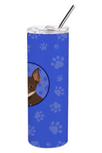 Load image into Gallery viewer, Chihuahua Chocolate and White #2  Stainless Steel 20 oz Skinny Tumbler