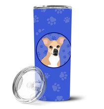 Load image into Gallery viewer, Chihuahua Gold and White  Stainless Steel 20 oz Skinny Tumbler