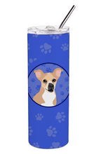 Load image into Gallery viewer, Chihuahua Gold and White  Stainless Steel 20 oz Skinny Tumbler