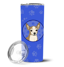 Load image into Gallery viewer, Chihuahua Silver and Tan  Stainless Steel 20 oz Skinny Tumbler