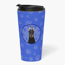 Load image into Gallery viewer, Doberman Pinscher Black and Rust Cropped Ears  Stainless Steel 16 oz  Tumbler