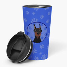 Load image into Gallery viewer, Doberman Pinscher Black Cropped Ears  Stainless Steel 16 oz  Tumbler