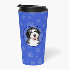 Load image into Gallery viewer, Doodle Silver and White #1  Stainless Steel 16 oz  Tumbler
