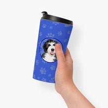 Load image into Gallery viewer, Doodle Silver and White #1  Stainless Steel 16 oz  Tumbler