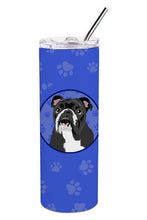 Load image into Gallery viewer, English Bulldog Black and White  Stainless Steel 20 oz Skinny Tumbler