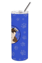 Load image into Gallery viewer, English Bulldog Chocolate Tan  Stainless Steel 20 oz Skinny Tumbler