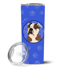 Load image into Gallery viewer, English Bulldog Chocolate Tan  Stainless Steel 20 oz Skinny Tumbler