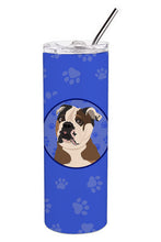 Load image into Gallery viewer, English Bulldog Chocolate Tan  Stainless Steel 20 oz Skinny Tumbler