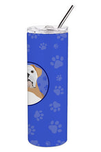 Load image into Gallery viewer, English Bulldog Fawn and White  Stainless Steel 20 oz Skinny Tumbler