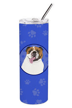 Load image into Gallery viewer, English Bulldog Tricolor #1  Stainless Steel 20 oz Skinny Tumbler