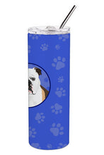 Load image into Gallery viewer, English Bulldog Tricolor #3  Stainless Steel 20 oz Skinny Tumbler