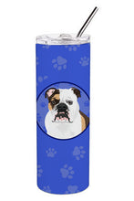 Load image into Gallery viewer, English Bulldog Tricolor #3  Stainless Steel 20 oz Skinny Tumbler