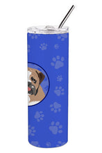 Load image into Gallery viewer, English Bulldog Tricolor #4  Stainless Steel 20 oz Skinny Tumbler
