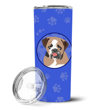 Load image into Gallery viewer, English Bulldog Tricolor #4  Stainless Steel 20 oz Skinny Tumbler