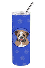 Load image into Gallery viewer, English Bulldog Tricolor #4  Stainless Steel 20 oz Skinny Tumbler