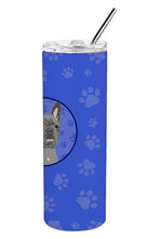 Load image into Gallery viewer, French Bulldog Blue  Stainless Steel 20 oz Skinny Tumbler