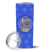 Load image into Gallery viewer, French Bulldog Blue  Stainless Steel 20 oz Skinny Tumbler