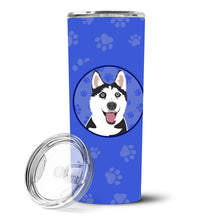 Load image into Gallery viewer, Siberian Husky Black and White #2  Stainless Steel 20 oz Skinny Tumbler