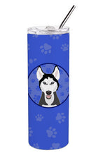 Load image into Gallery viewer, Siberian Husky Black and White #3  Stainless Steel 20 oz Skinny Tumbler