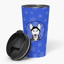 Load image into Gallery viewer, Siberian Husky Black and White #3  Stainless Steel 16 oz  Tumbler