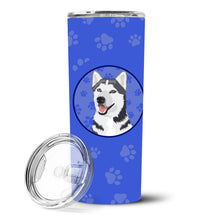 Load image into Gallery viewer, Siberian Husky Silver and White #1  Stainless Steel 20 oz Skinny Tumbler
