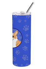 Load image into Gallery viewer, Pembroke Corgi Red and White  Stainless Steel 20 oz Skinny Tumbler