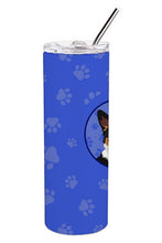 Load image into Gallery viewer, Pembroke Welsh Corgi Tricolor Black-Headed #1  Stainless Steel 20 oz Skinny Tumbler