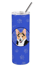 Load image into Gallery viewer, Pembroke Welsh Corgi Tricolor Red-Headed  Stainless Steel 20 oz Skinny Tumbler