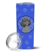 Load image into Gallery viewer, Poodle Standard Gray  Stainless Steel 20 oz Skinny Tumbler