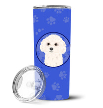 Load image into Gallery viewer, Poodle Toy White  Stainless Steel 20 oz Skinny Tumbler