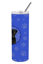 Load image into Gallery viewer, Pug Black #2  Stainless Steel 20 oz Skinny Tumbler