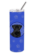 Load image into Gallery viewer, Pug Black #2  Stainless Steel 20 oz Skinny Tumbler