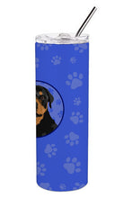 Load image into Gallery viewer, Rottweiler Black and Rust  Stainless Steel 20 oz Skinny Tumbler