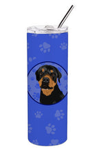 Load image into Gallery viewer, Rottweiler Black and Rust  Stainless Steel 20 oz Skinny Tumbler