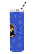 Load image into Gallery viewer, Shiba Inu Black and Tan  Stainless Steel 20 oz Skinny Tumbler