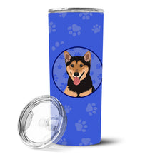 Load image into Gallery viewer, Shiba Inu Black and Tan  Stainless Steel 20 oz Skinny Tumbler