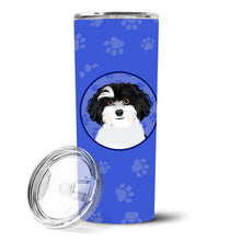 Load image into Gallery viewer, Shih-Tzu Black and White #1  Stainless Steel 20 oz Skinny Tumbler