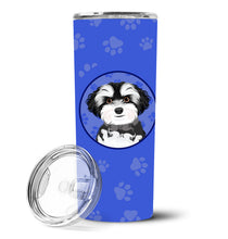 Load image into Gallery viewer, Shih-Tzu Black and White #2  Stainless Steel 20 oz Skinny Tumbler