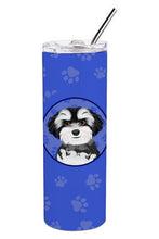 Load image into Gallery viewer, Shih-Tzu Black and White #2  Stainless Steel 20 oz Skinny Tumbler