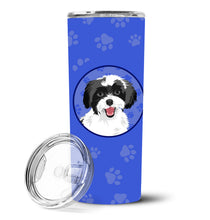 Load image into Gallery viewer, Shih-Tzu Black and White #3  Stainless Steel 20 oz Skinny Tumbler