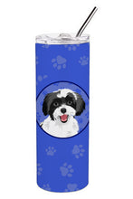 Load image into Gallery viewer, Shih-Tzu Black and White #3  Stainless Steel 20 oz Skinny Tumbler