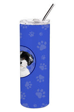 Load image into Gallery viewer, Shih-Tzu Black and White #4  Stainless Steel 20 oz Skinny Tumbler