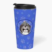 Load image into Gallery viewer, Shih-Tzu Silver and White #2  Stainless Steel 16 oz  Tumbler