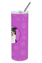Load image into Gallery viewer, Australian Shepherd Black Tricolor #2 Stainless Steel 20 oz Skinny Tumbler