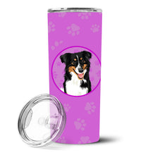 Load image into Gallery viewer, Australian Shepherd Black Tricolor #3 Stainless Steel 20 oz Skinny Tumbler